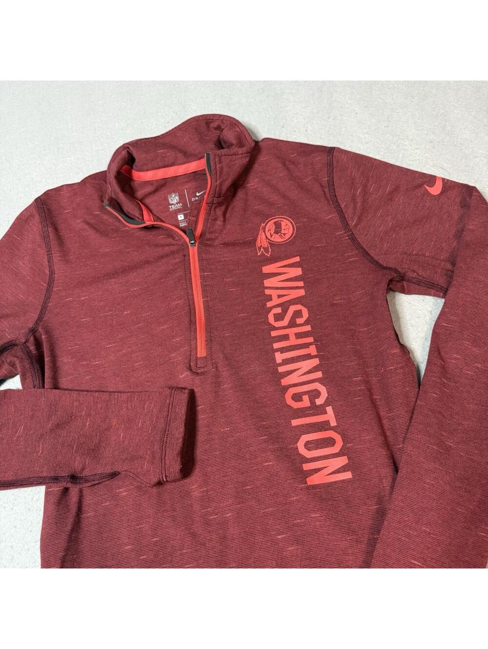 Nike Dri-Fit Washington Redskins Quarter Zip Pullover Women’s Small Red NFL